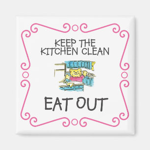 Eat Out Teddy Bear Magnet
