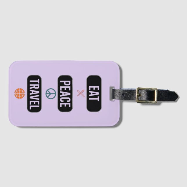 Eat Peace Travel Luggage Tag (Front Horizontal)
