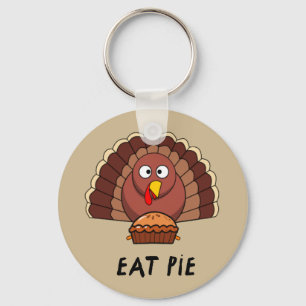 Eat Pie With Thanksgiving Turkey Key Ring