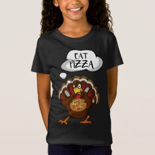 Eat Pizza Funny Thanksgiving Vegan Kids Adult Turk T-Shirt