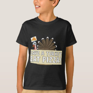 Eat Pizza Funny Vegetarian cute Christmas turkey 2 T-Shirt