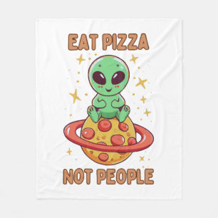 Eat pizza not people fleece blanket