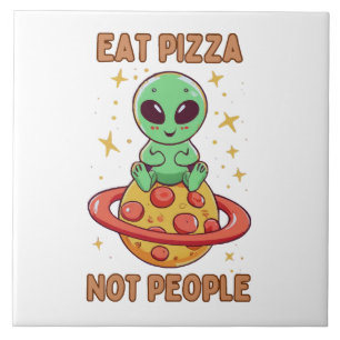 Eat pizza not people tile