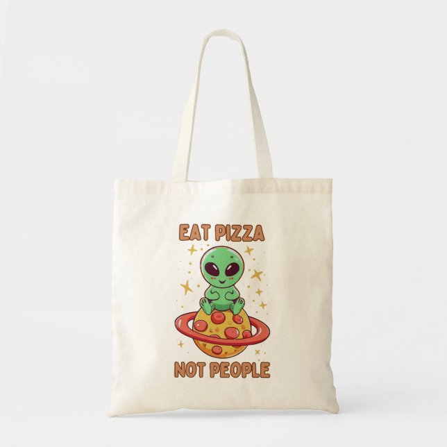 Eat pizza not people tote bag (Front)