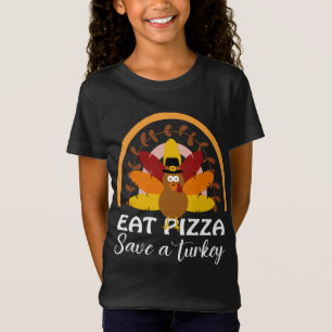 Eat Pizza Turkey, Funny Thanksgiving Rainbow T-Shirt