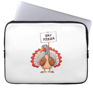 Eat Pizza Turkey Thanksgiving Adult Vegan Funny  Laptop Sleeve