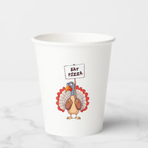 Eat Pizza Turkey Thanksgiving Adult Vegan Funny  Paper Cups