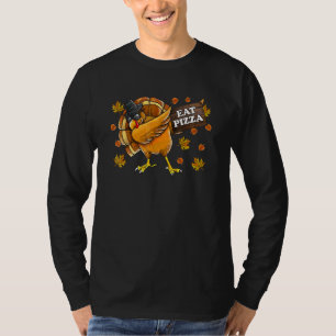 Eat Pizza Turkey Thanksgiving Adult Vegan T-Shirt