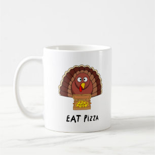 Eat Pizza With Thanksgiving Turkey Coffee Mug