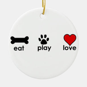 Eat Play Love Ceramic Tree Decoration