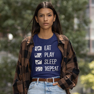Eat-Play-Sleep-Repeat Board Game Wht Womens Shirt