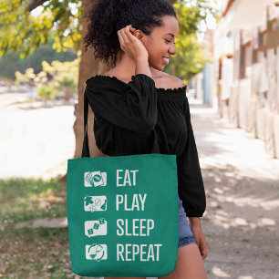 Eat-Play-Sleep-Repeat Board Games Tote Bag