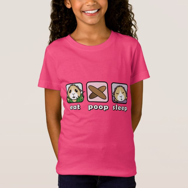 Eat Poop Sleep Guinea Pig Children's T-Shirt (Front)
