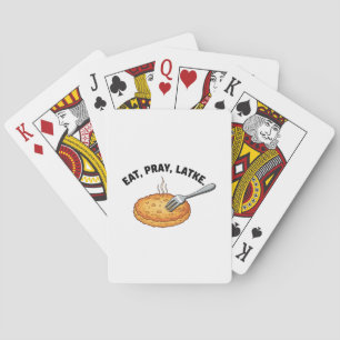 Eat Pray Latke Jewish Hanukkah Latke Lovers  Playing Cards