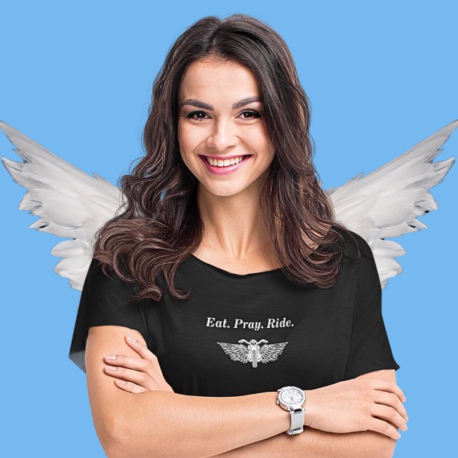 Eat. Pray. Ride. motorcycle t-shirt black (Creator Uploaded)