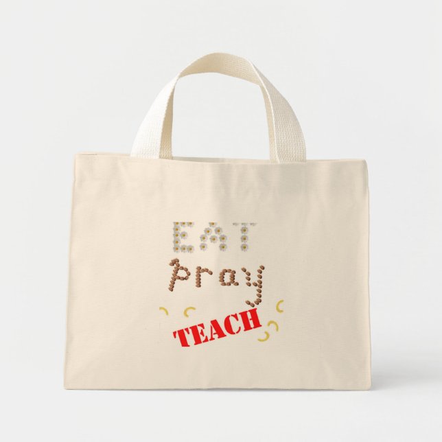 eat pray teach_largest mini tote bag (Front)