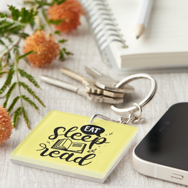 Eat Read Sleep Book Lover Key Ring (Front Right)