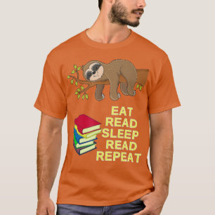 Eat Read Sleep Read Repeat Sloth Reading Program T-Shirt