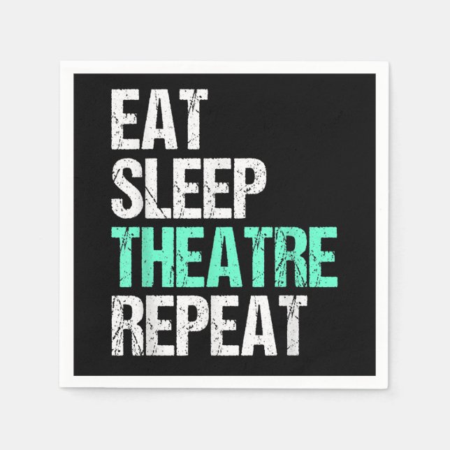 Eat Sleep Acter Repeat Funny Actor Actress Gift Napkin (Front)