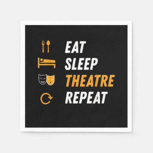 Eat Sleep Actress Repeat - Funny Musical Graphic Napkin