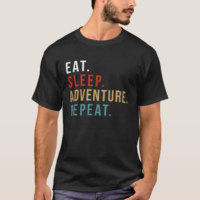 Eat Sleep Adventure Repeat Rider for Motorbike Tou T-Shirt (Front)