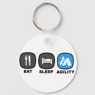Eat. Sleep. Agility. Blue. Key Ring