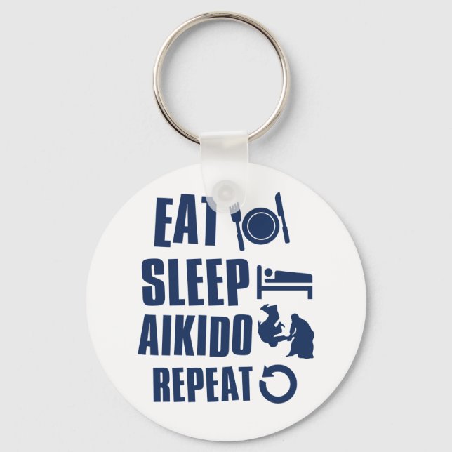 Eat Sleep Aikido Key Ring (Front)