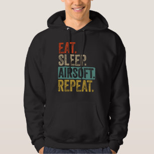 Eat sleep airsoft repeat retro vintage hoodie