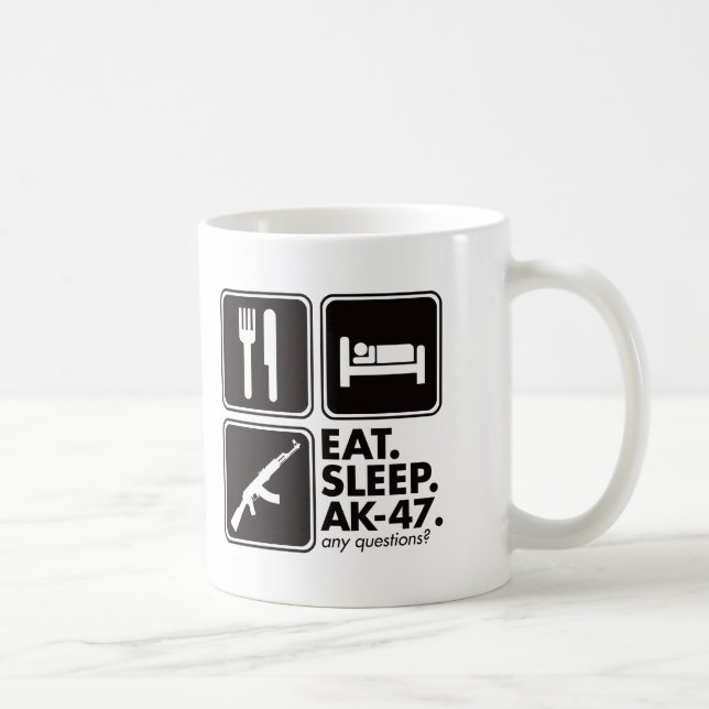 Eat Sleep AK-47 - Black Coffee Mug (Right)