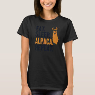 Eat Sleep Alpaca Repeat Llama Vicuna Guanaco Breed T-Shirt