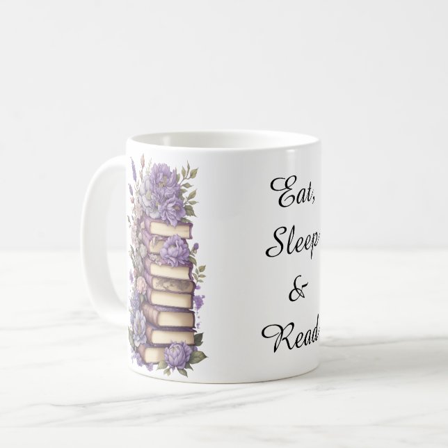 Eat Sleep and Read Coffee Mug (Front Left)