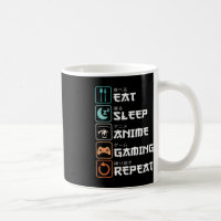 Eat Sleep Anime Gaming Repeat Fun Otaku Gamer