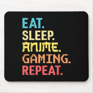 Eat Sleep Anime Gaming Repeat Funny Gamer Anime Vi Mouse Pad