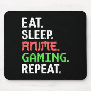 Eat Sleep Anime Gaming Repeat Funny Gamer Anime Vi Mouse Pad