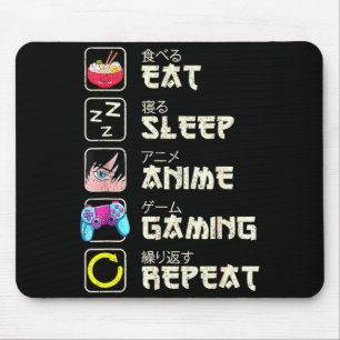 Eat Sleep Anime Gaming Repeat Gamer Men Teen Boy G Mouse Pad