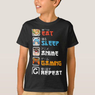 Eat Sleep Anime Gaming Repeat Gamer Men Teen Boy G T-Shirt