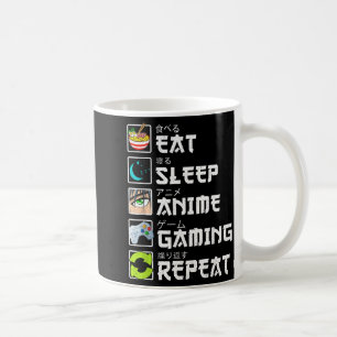 Eat Sleep Anime Gaming Repeat Kawaii Otaku Anime M Coffee Mug