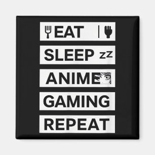 Eat Sleep Anime Gaming Repeat Otaku Gamer Humour  Magnet