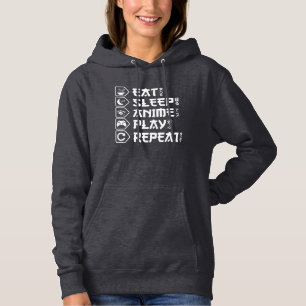 Eat Sleep Anime Play Repeat Otaku Anime Lifestyle Hoodie