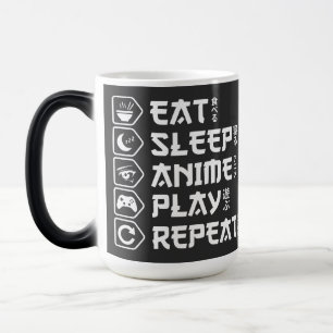 Eat Sleep Anime Play Repeat Otaku Anime Lifestyle Magic Mug