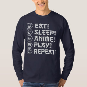 Eat Sleep Anime Play Repeat Otaku Anime Lifestyle T-Shirt