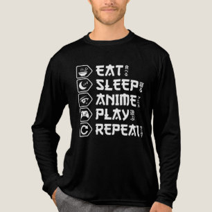Eat Sleep Anime Play Repeat Otaku Anime Lifestyle Tri-Blend Shirt