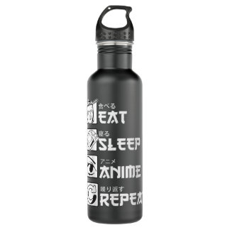 Eat Sleep Anime Repea, Funny Japanese Manga Gift T 710 Ml Water Bottle