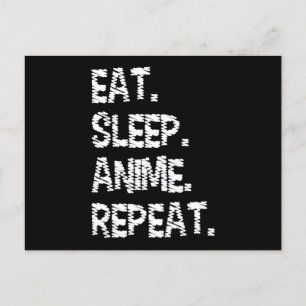 Eat Sleep Anime Repeat Design for Anime Lover Postcard