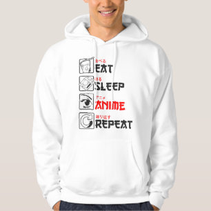 Eat Sleep Anime Repeat Funny Japanese Manga Japan Hoodie