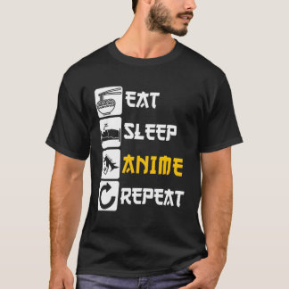 Eat Sleep Anime Repeat Ga Japan Saying Cosplay K-P T-Shirt