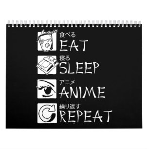Eat Sleep Anime Repeat Gift Idea Cosplayer Calendar