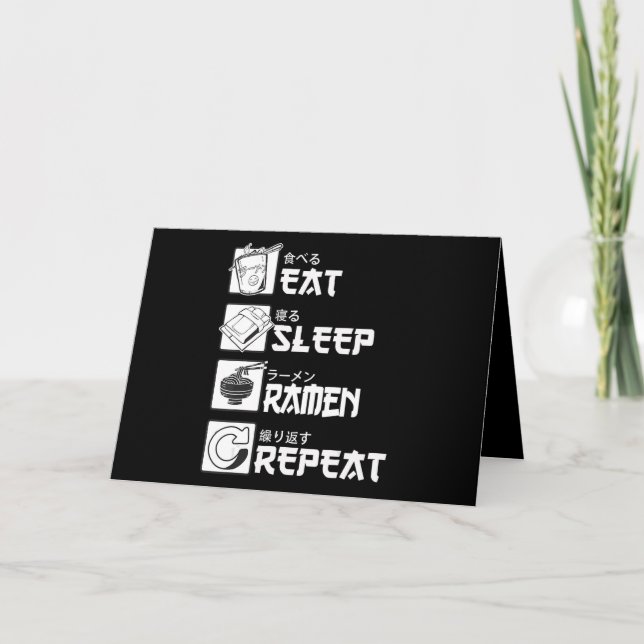 Eat Sleep Anime Repeat Gift Idea Cosplayer Card (Front)