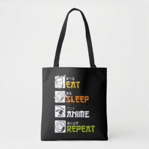 Eat Sleep Anime Repeat Gift Idea Cosplayer Tote Bag
