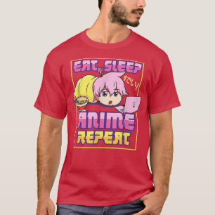 Eat Sleep Anime Repeat Kawaii Japanese Manga Otaku T-Shirt